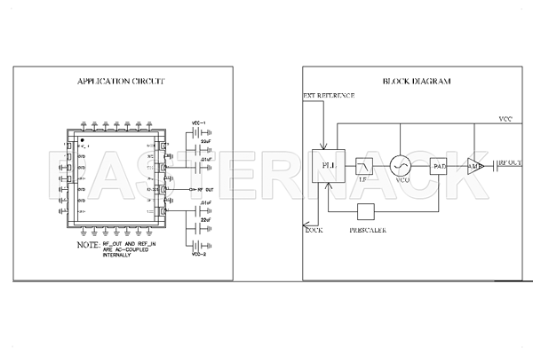 表面贴装 (SMT) 1,000 MHz 锁相振荡器，10 MHz 外部基准，相位噪声 -100 dBc/Hz，0.9 英寸封装