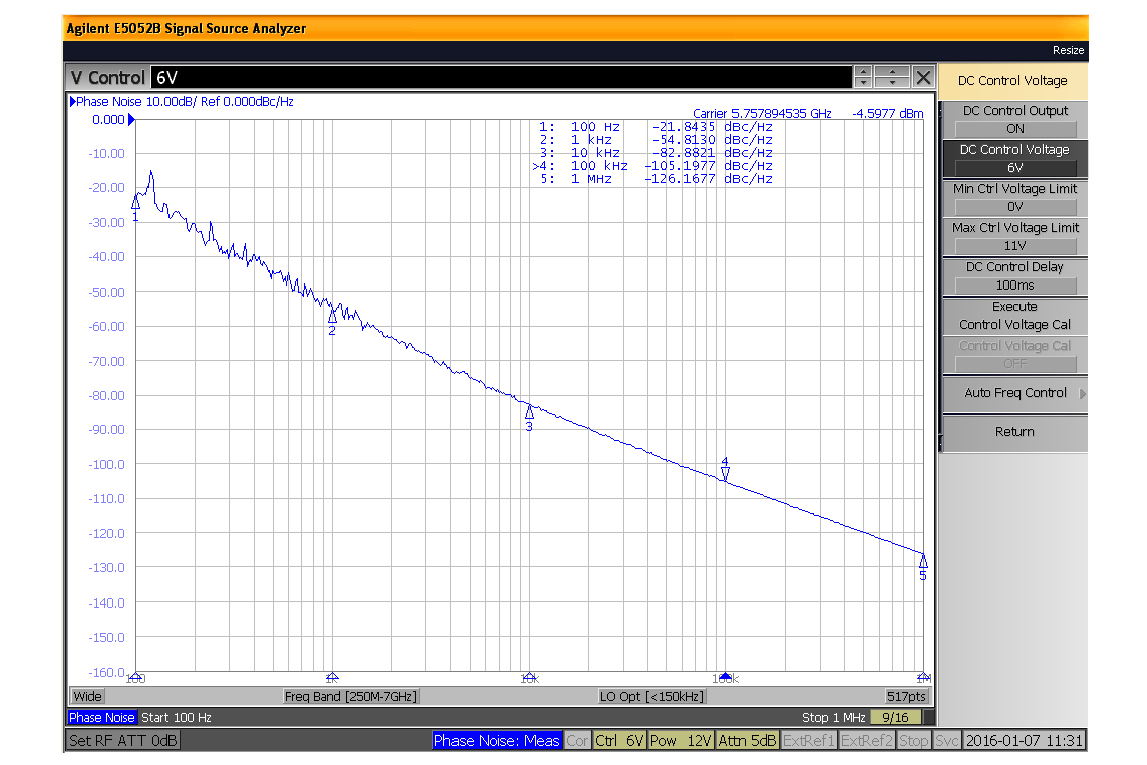 表面贴装(SMT)压控振荡器(VCO)，4.8 GHz至5.7 GHz，相位噪声-84 dBc/Hz，0.175英寸封装