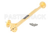 WR-15 Waveguide 20 dB Broadwall Coupler, UG-385/U Round Cover Flange, E-Plane Coupled Port, 50 GHz to 75 GHz, Brass Copper