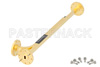 WR-22 Waveguide 10 dB Broadwall Coupler, UG-383/U Round Cover Flange, E-Plane Coupled Port, 33 GHz to 50 GHz, Brass Copper