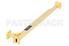 WR-42 Waveguide 10 dB Broadwall Coupler, UG-595/U Square Cover Flange, E-Plane Coupled Port, 18 GHz to 26.5 GHz, Brass Copper