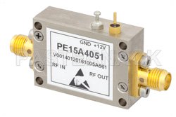 16 dBm P1dB, 2 GHz to 18 GHz, Medium Power Broadband Amplifier, 12 dB Gain, SMA