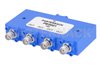 4 Way SMA Wilkinson Power Divider From 7 GHz to 12.4 GHz Rated at 10 Watts