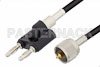UHF Male to Banana Plug Cable 12 Inch Length Using RG58 Coax