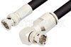 75 Ohm BNC Male to 75 Ohm BNC Male Right Angle Cable Using 75 Ohm RG11 Coax, RoHS