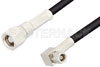SMC Plug to SMC Plug Right Angle Cable Using RG174 Coax, RoHS