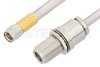 SMA Male to N Female Bulkhead Cable Using PE-SR401AL Coax , LF Solder