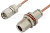 SMA Male to N Female Bulkhead Cable Using RG178 Coax