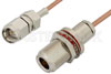 SMA Male to N Female Bulkhead Cable Using RG178 Coax, RoHS