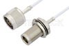 N Male to N Female Bulkhead Cable Using RG188 Coax, RoHS