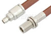 SMA Male to N Female Bulkhead Cable Using RG393 Coax, RoHS