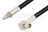 SMC Plug Right Angle to SMC Jack Bulkhead Cable Using RG58 Coax, RoHS