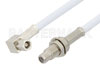 SMC Plug Right Angle to SMC Jack Bulkhead Cable Using RG188-DS Coax, RoHS