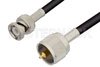 UHF Male to BNC Male Cable Using 53 Ohm RG55 Coax