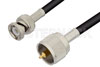 UHF Male to BNC Male Cable Using 53 Ohm RG55 Coax