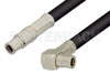 75 Ohm Mini SMB Plug to 75 Ohm Mini SMB Plug Right Angle Cable Using 75 Ohm RG59 Coax