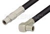 75 Ohm Mini SMB Plug to 75 Ohm Mini SMB Plug Right Angle Cable Using 75 Ohm RG59 Coax, RoHS