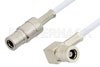 75 Ohm Mini SMB Plug to 75 Ohm Mini SMB Plug Right Angle Cable Using 75 Ohm RG187 Coax, RoHS