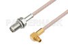 Reverse Polarity SMA Female Bulkhead to MMCX Plug Right Angle Cable Using RG316 Coax , LF Solder