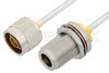 N Male to N Female Bulkhead Cable Using PE-SR402FL Coax, RoHS
