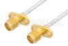 SMA Female 2 Hole Flange to SMA Female 2 Hole Flange Cable Using PE-SR405FL Coax, RoHS