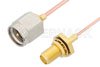 SMA Male to SMA Female Bulkhead Cable Using PE-047SR Coax