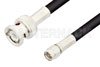 SMA Male to BNC Male Cable Using 75 Ohm RG59 Coax, RoHS