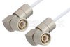 75 Ohm 1.6/5.6 Plug Right Angle to 75 Ohm 1.6/5.6 Plug Right Angle Cable Using 75 Ohm RG187 Coax