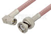 SMA Male Right Angle to BNC Male Cable Using RG142 Coax, RoHS