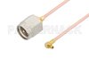 SMA Male to MMCX Plug Right Angle Cable Using PE-047SR Coax , LF Solder