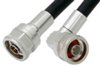 N Male to N Male Right Angle Cable Using PE-C195 Coax