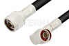 N Male to N Male Right Angle Cable Using RG213 Coax