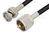 UHF Male to BNC Male Cable Using RG223 Coax, RoHS