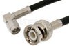 SMA Male Right Angle to BNC Male Cable Using PE-C195 Coax