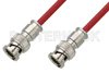 75 Ohm BNC Male to 75 Ohm BNC Male Cable Using 75 Ohm PE-B159-RD Red Coax