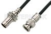 75 Ohm BNC Male to 75 Ohm BNC Female Bulkhead Cable Using 75 Ohm PE-B159-BK Black Coax