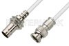 75 Ohm BNC Male to 75 Ohm BNC Female Bulkhead Cable Using 75 Ohm PE-B159-WH White Coax