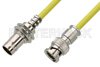 75 Ohm BNC Male to 75 Ohm BNC Female Bulkhead Cable Using 75 Ohm PE-B159-YW Yellow Coax