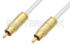 75 Ohm RCA Male to 75 Ohm RCA Male Cable Using 75 Ohm PE-B159-WH White Coax