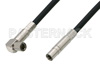 75 Ohm Mini SMB Plug to 75 Ohm Mini SMB Plug Right Angle Cable Using 75 Ohm PE-B159-BK Black Coax