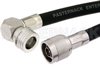 N Male to QN Male Right Angle Cable Using RG213 Coax