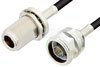 N Male to N Female Bulkhead Cable Using PE-C240 Coax