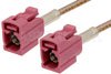 Violet FAKRA Jack to FAKRA Jack Cable Using RG316 Coax
