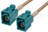 Water Blue FAKRA Jack to FAKRA Jack Cable Using RG316 Coax