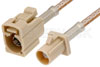 Beige FAKRA Plug to FAKRA Jack Cable Using RG316 Coax