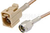 SMA Male to Beige FAKRA Jack Cable Using RG316 Coax