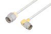 SMA Male to SMA Male Right Angle Cable Using PE-SR405FL Coax , LF Solder in 12 Inch