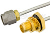 SMA Male to SMA Female Bulkhead Semi-Flexible Cable Using PE-SR405FL Coax