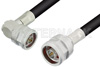 N Male to N Male Right Angle Cable Using LMR-400 Coax