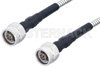N Male to N Male Low Loss Cable 200 cm Length Using PE-P142LL Coax with HeatShrink